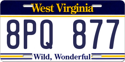 WV license plate 8PQ877