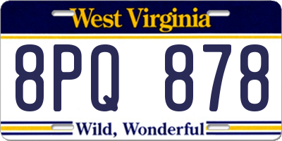 WV license plate 8PQ878