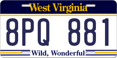 WV license plate 8PQ881