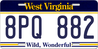 WV license plate 8PQ882