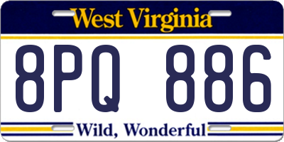 WV license plate 8PQ886