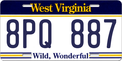 WV license plate 8PQ887