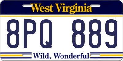 WV license plate 8PQ889