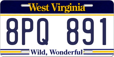 WV license plate 8PQ891