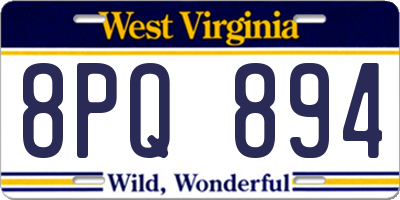 WV license plate 8PQ894