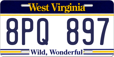 WV license plate 8PQ897
