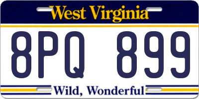 WV license plate 8PQ899