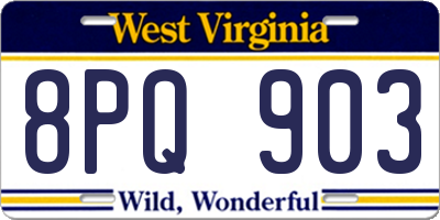 WV license plate 8PQ903