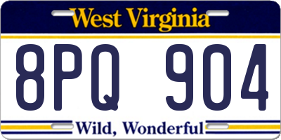 WV license plate 8PQ904