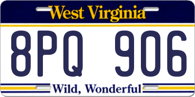 WV license plate 8PQ906
