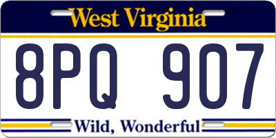 WV license plate 8PQ907