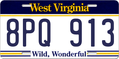 WV license plate 8PQ913