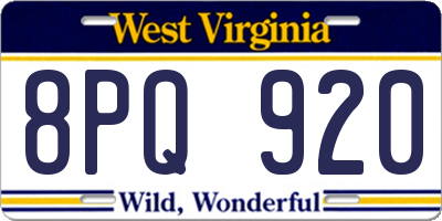 WV license plate 8PQ920
