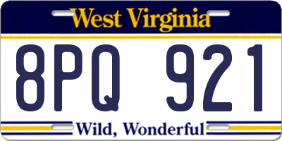 WV license plate 8PQ921