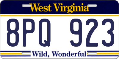 WV license plate 8PQ923