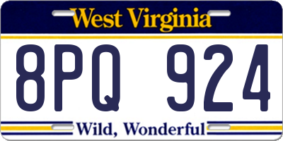 WV license plate 8PQ924