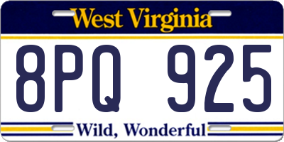 WV license plate 8PQ925