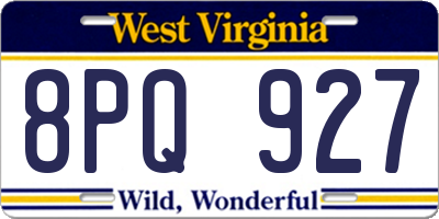 WV license plate 8PQ927