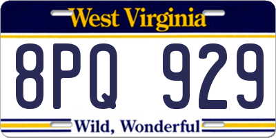 WV license plate 8PQ929