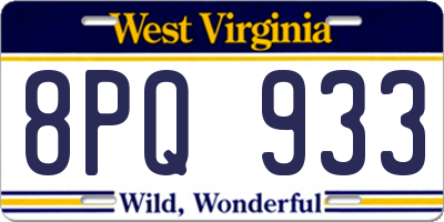 WV license plate 8PQ933