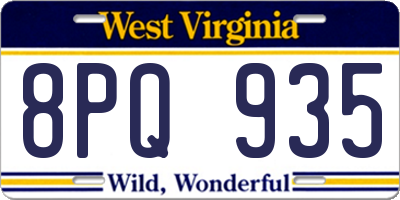 WV license plate 8PQ935