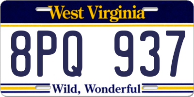 WV license plate 8PQ937