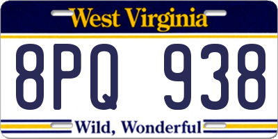 WV license plate 8PQ938
