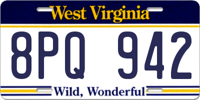WV license plate 8PQ942