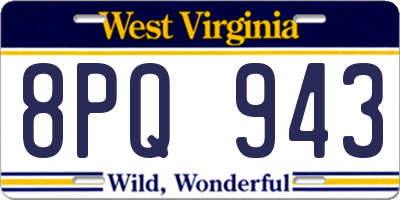 WV license plate 8PQ943