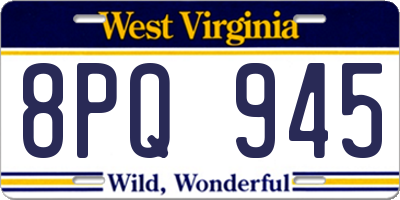 WV license plate 8PQ945