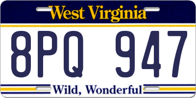 WV license plate 8PQ947