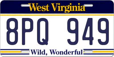 WV license plate 8PQ949
