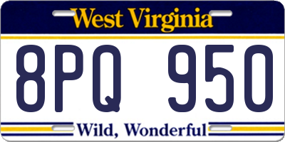 WV license plate 8PQ950