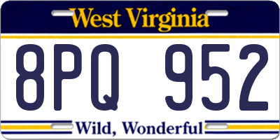 WV license plate 8PQ952