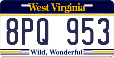 WV license plate 8PQ953