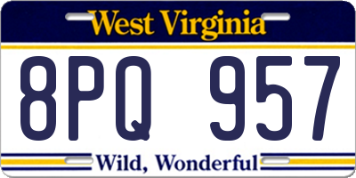 WV license plate 8PQ957