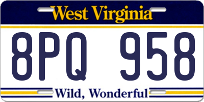 WV license plate 8PQ958