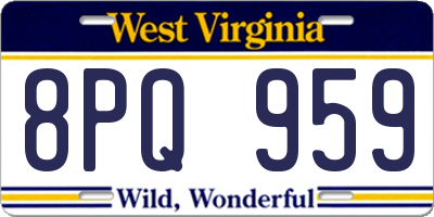 WV license plate 8PQ959