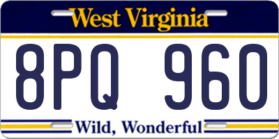 WV license plate 8PQ960