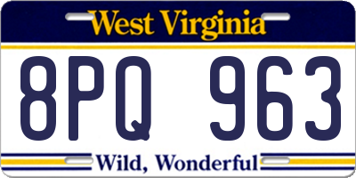 WV license plate 8PQ963