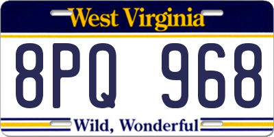 WV license plate 8PQ968