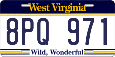 WV license plate 8PQ971