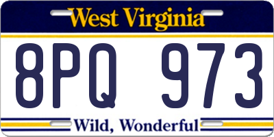 WV license plate 8PQ973