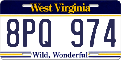 WV license plate 8PQ974