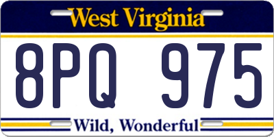 WV license plate 8PQ975