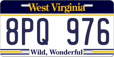WV license plate 8PQ976