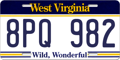 WV license plate 8PQ982