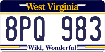 WV license plate 8PQ983