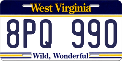 WV license plate 8PQ990