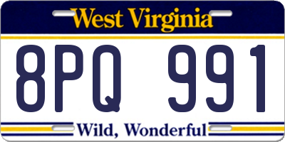 WV license plate 8PQ991